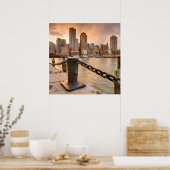 Skyline des Finanzviertels von Boston Poster (Küche)