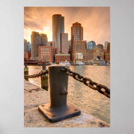 Skyline des Finanzviertels von Boston Poster (Vorne)