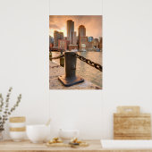 Skyline des Finanzviertels von Boston Poster (Küche)