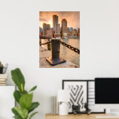 Skyline des Finanzviertels von Boston Poster (Heimbüro)