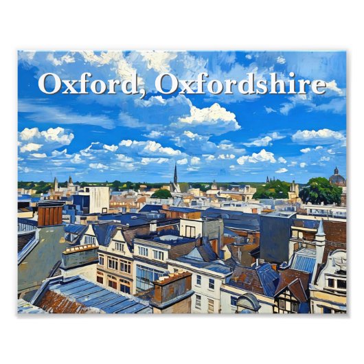 Skyline des historischen Oxford-Acrylic-Malens Fotodruck (Vorne)