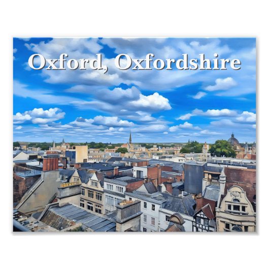 Skyline des historischen Oxford-Gemäldes Fotodruck (Vorne)