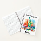 Skyline des NYC mit der Freiheitsstatue Notizblock (Innenseite)