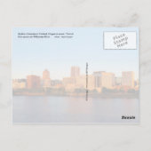 Skyline des Stadtzentrums von Portland, Oregon bei Postkarte (Rückseite)