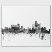 Skyline Detroits Michigan Geschenkpapier (Flach)