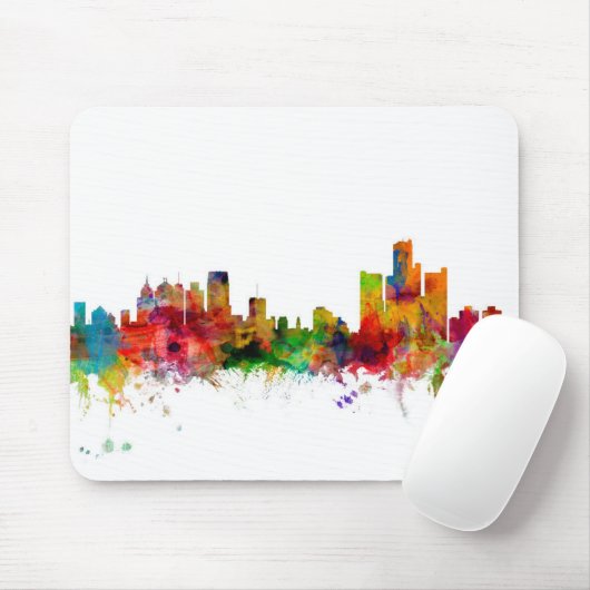 Skyline Detroits Michigan Mousepad (Mit Mouse)