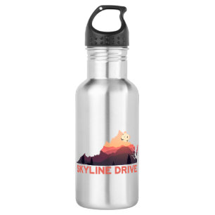 Skyline Drive Shenandoah Virginia Karte Edelstahlflasche