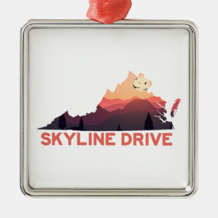 Skyline Drive Shenandoah Virginia Karte Ornament Aus Metall