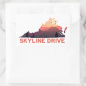 Skyline Drive Shenandoah Virginia Karte Rechteckiger Aufkleber (Tasche)
