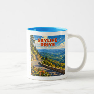 Skyline Drive Shenandoah Virginia Regenbogen Zweifarbige Tasse