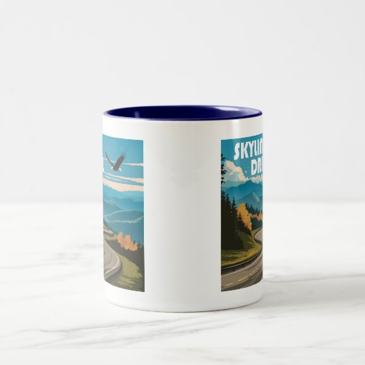 Skyline Drive Virginia Eagle Zweifarbige Tasse (Mittel)