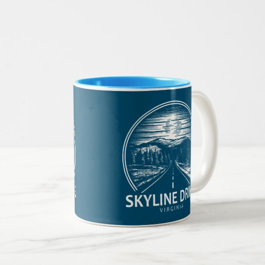 Skyline Drive Virginia Forest Zweifarbige Tasse (VorderseiteRechts)