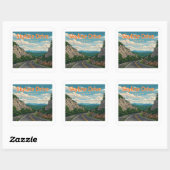 Skyline Drive Virginia Landschaft Quadratischer Aufkleber (Blatt)