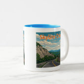 Skyline Drive Virginia Landschaft Zweifarbige Tasse (VorderseiteRechts)