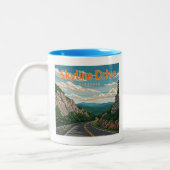Skyline Drive Virginia Landschaft Zweifarbige Tasse (Links)