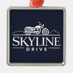 Skyline Drive Virginia Motorrad Ornament Aus Metall