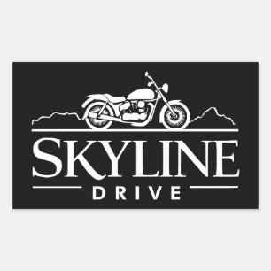 Skyline Drive Virginia Motorrad Rechteckiger Aufkleber