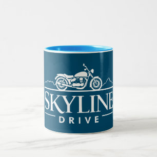 Skyline Drive Virginia Motorrad Zweifarbige Tasse
