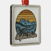 Skyline Drive Virginia Retro Ornament Aus Metall (Rechts)