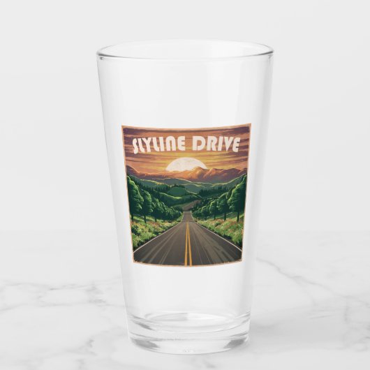 Skyline Drive Virginia Sunset Glas (Vorderseite)