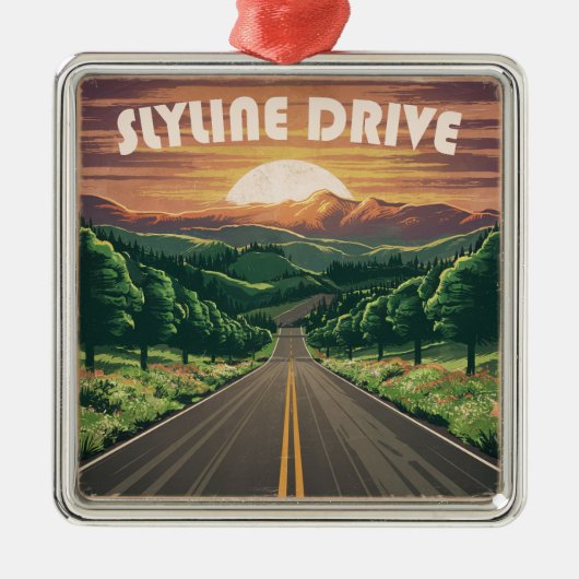Skyline Drive Virginia Sunset Ornament Aus Metall (Vorne)