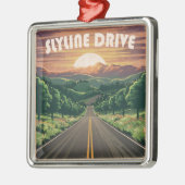 Skyline Drive Virginia Sunset Ornament Aus Metall (Links)