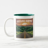 Skyline Drive Virginia Sunset Zweifarbige Tasse (Links)
