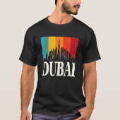 Skyline Dubai Retro Burj Khalifa Vereinigte Arabis T-Shirt (Vorderseite)
