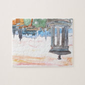 Skyline Edinburghs Schottland an der Dämmerung Puzzle (Horizontal)