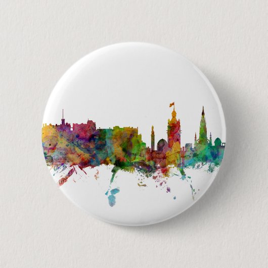 Skyline Edinburghs Schottland Button (Vorderseite)