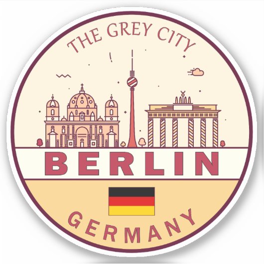 Skyline-Emblem in Berlin Deutschland Aufkleber (Vorderseite)