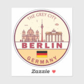 Skyline-Emblem in Berlin Deutschland Aufkleber (Blatt)