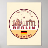 Skyline-Emblem in Berlin Deutschland Poster (Vorne)