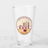 Skyline-Emblem in Doha-Katar Glas (Vorderseite)