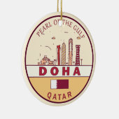 Skyline-Emblem in Doha-Katar Keramik Ornament (Rechts)