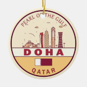 Skyline-Emblem in Doha-Katar Keramik Ornament (Vorne)