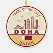 Skyline-Emblem in Doha-Katar Keramik Ornament (Hinten)
