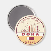Skyline-Emblem in Doha-Katar Magnet (Vorderseite/Rückseite)