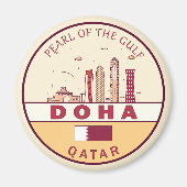 Skyline-Emblem in Doha-Katar Magnet (Vorne)