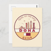 Skyline-Emblem in Doha-Katar Postkarte (Vorne/Hinten)