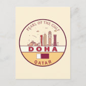 Skyline-Emblem in Doha-Katar Postkarte (Vorderseite)