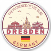 Skyline-Emblem in Dresden Aufkleber (Vorderseite)