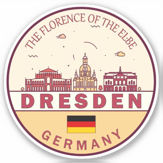 Skyline-Emblem in Dresden Aufkleber (Vorderseite)