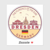 Skyline-Emblem in Dresden Aufkleber (Blatt)