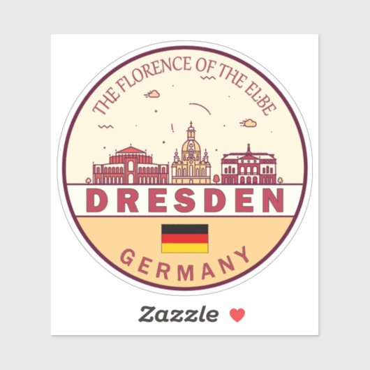 Skyline-Emblem in Dresden Aufkleber (Blatt)