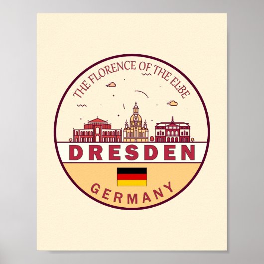 Skyline-Emblem in Dresden Poster (Vorne)