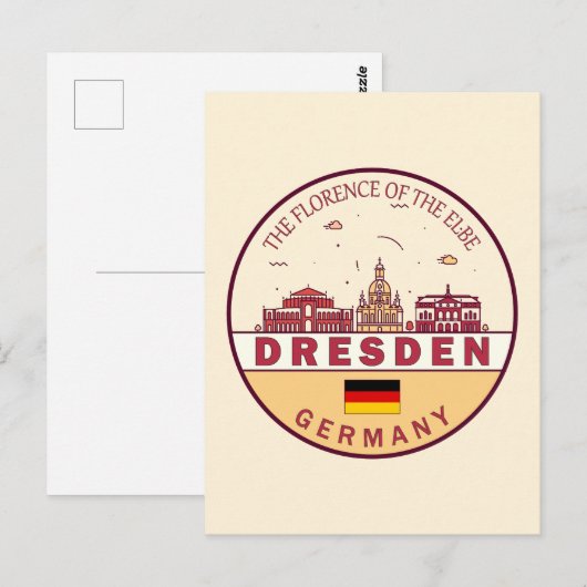 Skyline-Emblem in Dresden Postkarte (Vorne/Hinten)