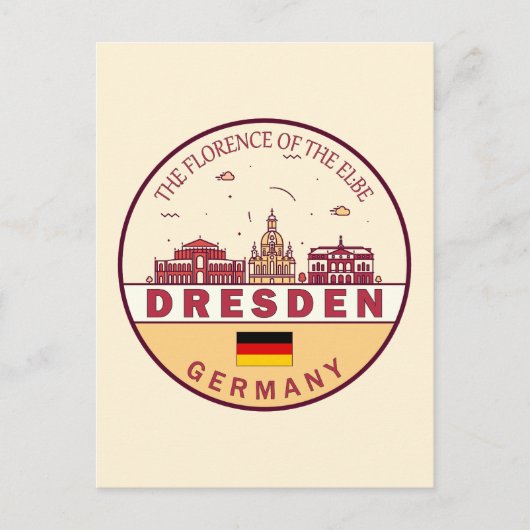 Skyline-Emblem in Dresden Postkarte (Vorderseite)