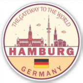 Skyline-Emblem in Hamburg Aufkleber (Vorderseite)
