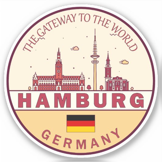 Skyline-Emblem in Hamburg Aufkleber (Vorderseite)